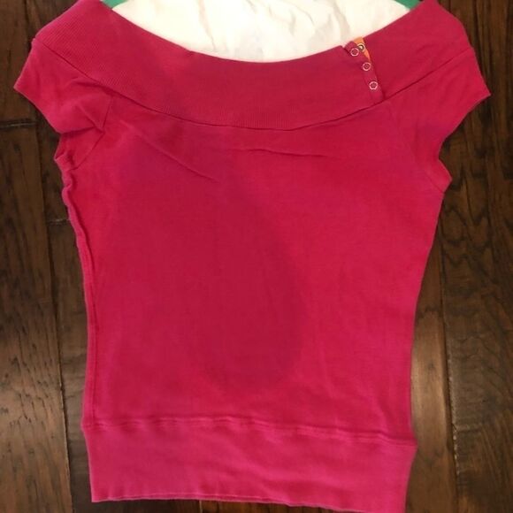 Abercrombie And Fitch hot pink orange off shoulder - Picture 1 of 1